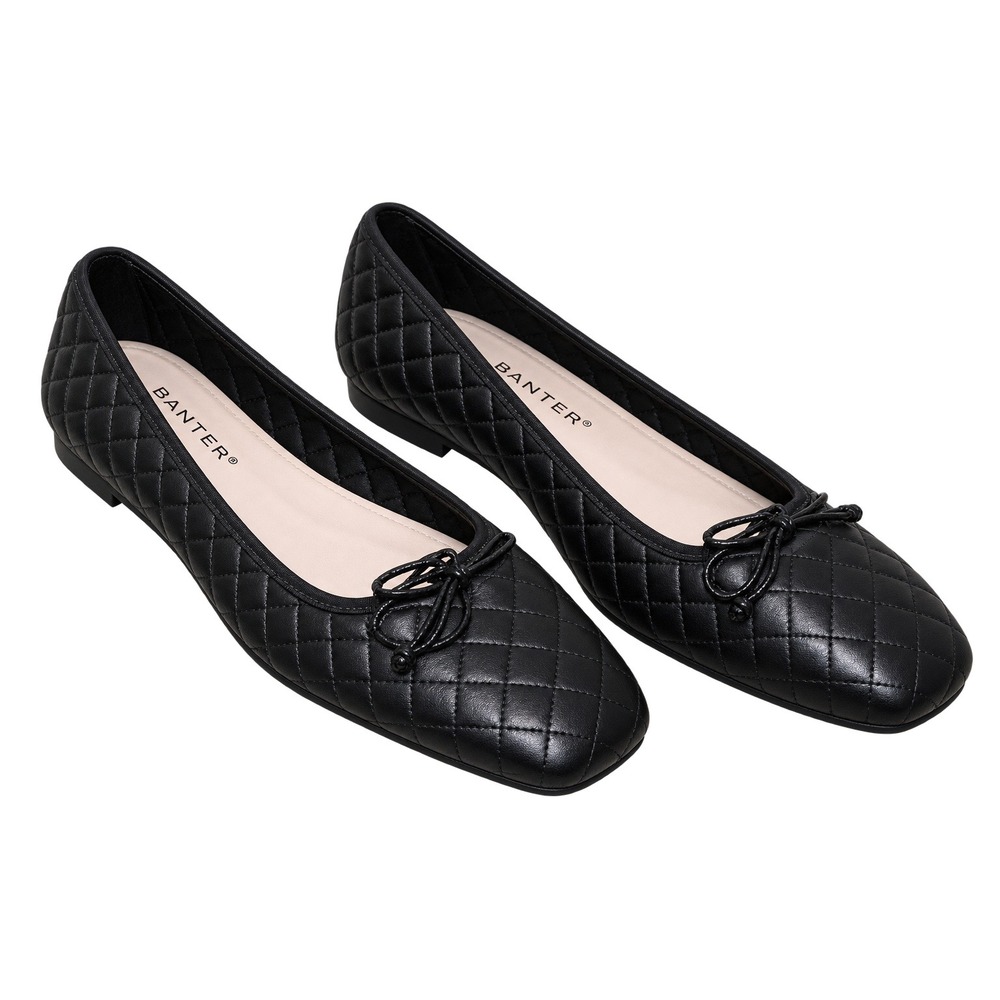 Paul Mayer Quilted Leather Ballet Flats Women 9.5 Black Quiet Luxury
